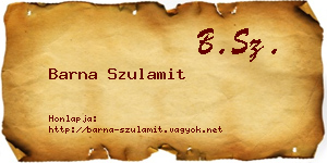 Barna Szulamit névjegykártya